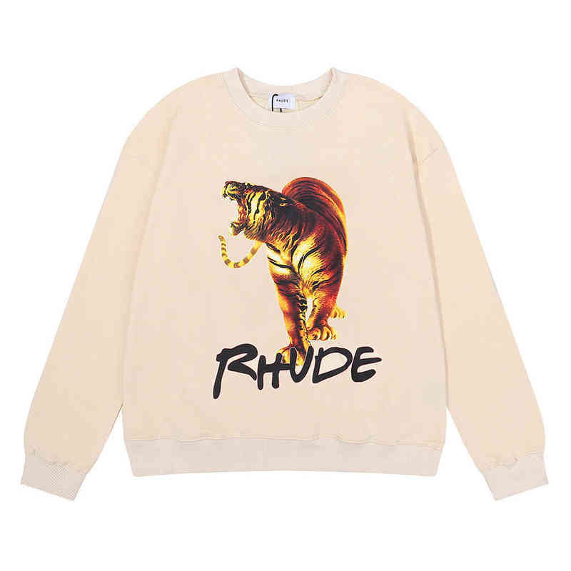 Pull à col rond pour hommes et femmes, Niche tendance, Lude Tiger, impression haute définition, haut de gamme, poids lourd, automne et hiver 2022