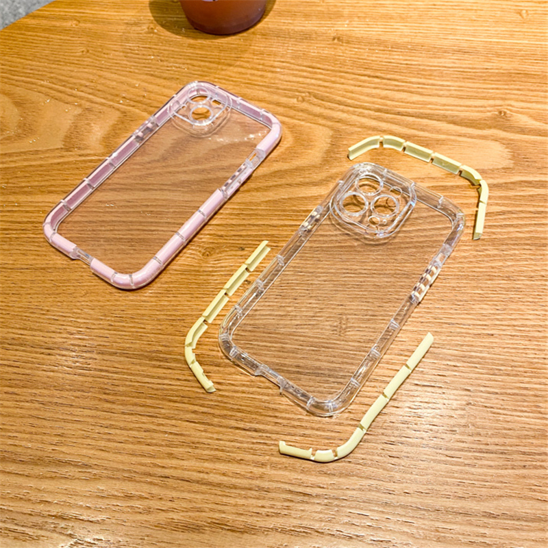 Clear Fluorescent Luminous Bumper Phone Cases Antichoc Transparent Soft TPU Air Buffer Camera Lens Protection Cover pour iPhone 14 13 12 11 Pro Max XR XS X 8 7 Plus DHL