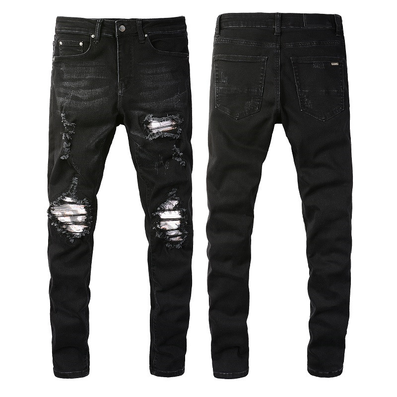 Mens Designer Jeans Star High Elastics Creaded Slive Slim Fit Potorcycle Biker Denim for Men S Black Pants 2022 عالية الجودة