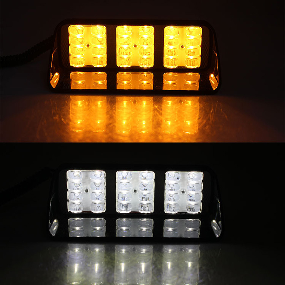 F24 Voiture Haute Puissance LED Lumière Stroboscopique Rouge Bleu Ambre Blanc Signal Lampes Flash Dash D'urgence Clignotant Pare-Brise Voyants D'avertissement 12V 48W