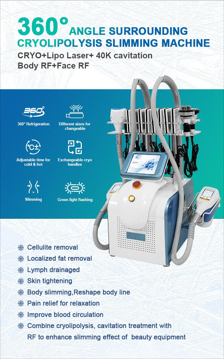 NewArrival 360° Cryolipolysis Fat Freeze 5 in 1 Slimming Machine body shaping fat reduce weight loss Cellulite removal 40K cool sculpt device Cryotherapy Equipment