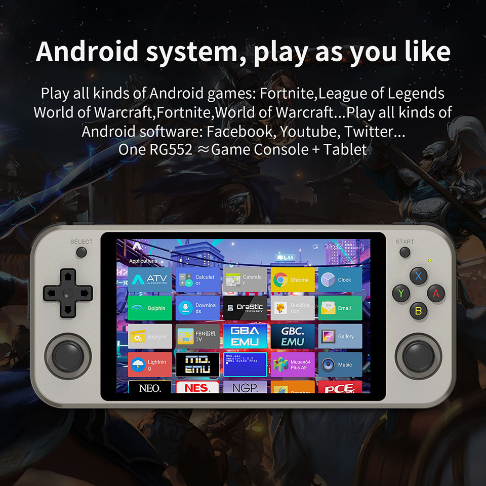 RG552 Anbernic Retro Video Oyunu Konsolu Çift Sistemler Android Linux Cep Oyun Oyuncusu 256g Ücretsiz DHL UPS