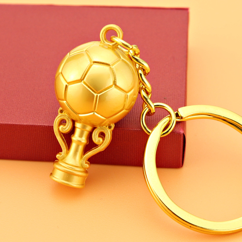 2022 Wereldbeker voetbaltrofee Keychain Qatar Event voetbalfans levert cadeau Key Chain Gold Jewelry Pendant