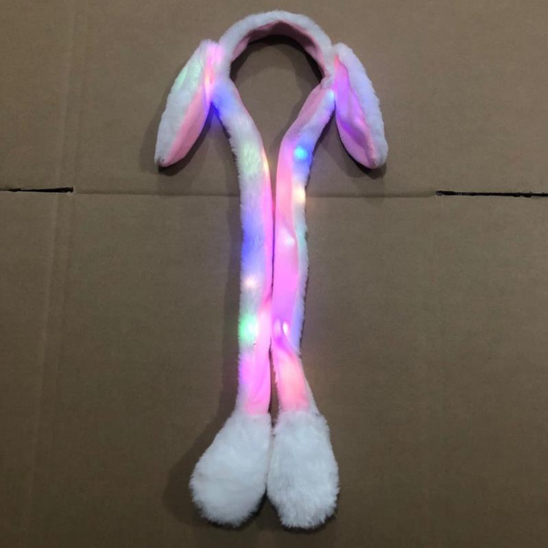 Light Up Headband Party Favors Led Jump Bunny Ear Hair HoopPlush Animal Move Headdress Halloween Easter Costume Props1875398