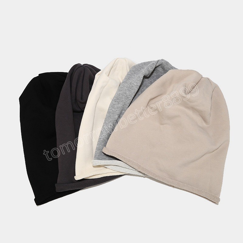 Chap￩us de galo de moda para homens mulheres malha de malha de chap￩u de cor s￳lida beanies primavera casual turbano gordur￣o hip hop gorro