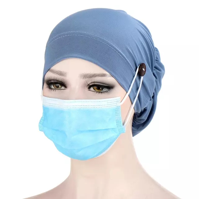 Ramadan Muslim Fashion Bouffant Hijab Caps con bottoni Unisex fascia elastica Turbante Bonnet le donne pronto da indossare