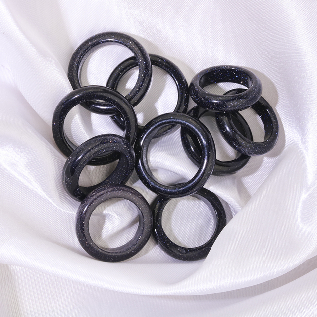 Random mixed 6mm Natural Stone Ring Opal Turquoises Black Onyx Tiger Eye Sodalite Malachite Jewelry Gift Finger Rings For Women Men