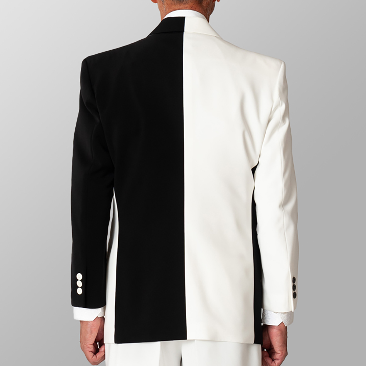 Noir blanc hommes mariage Tuxedos ensemble 2 pièces couleur assortie Slim Fit tenues Blazer porter