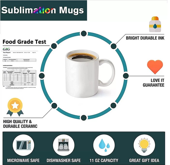 Local warehouse Sublimation Blank Coffee Mugs 11oz Tea Chocolate Ceramic Cups- DIY Sublimation Blanks Products Bulk249K