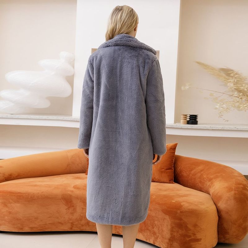 Herbst Winter Frauen Faux Pelz Mantel Lässig Dicke Warme Dünne Lange Faux Pelz Mantel 220822