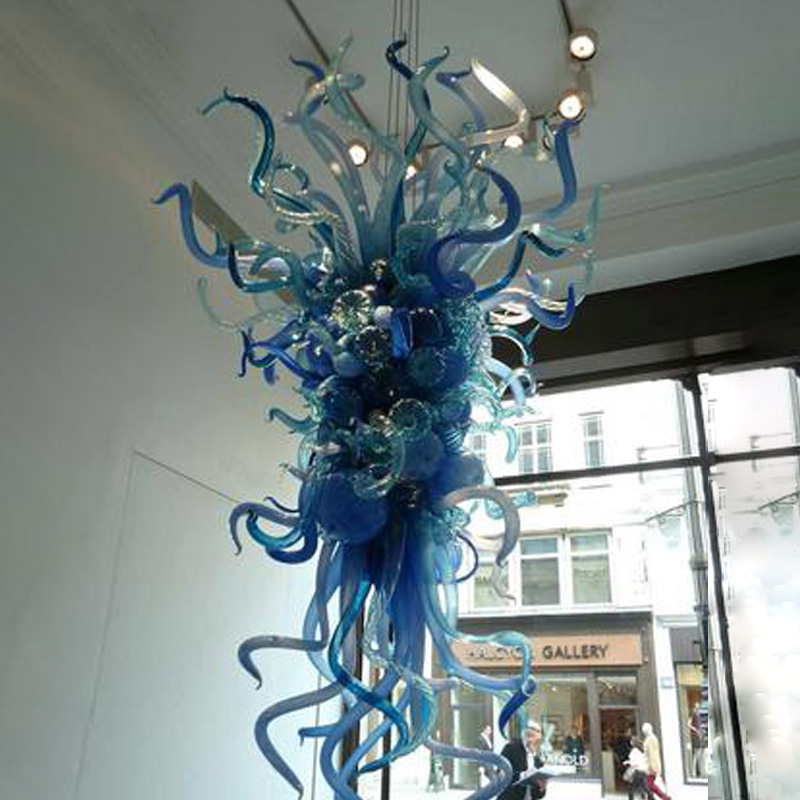 Flower Design Art Pendant Lamps Handbl￥st glas ljuskrona lobbying￥ng Europa Stil Anpassad dekorativ Pretty Chandelier Lighting med LED -gl￶dlampor LR807
