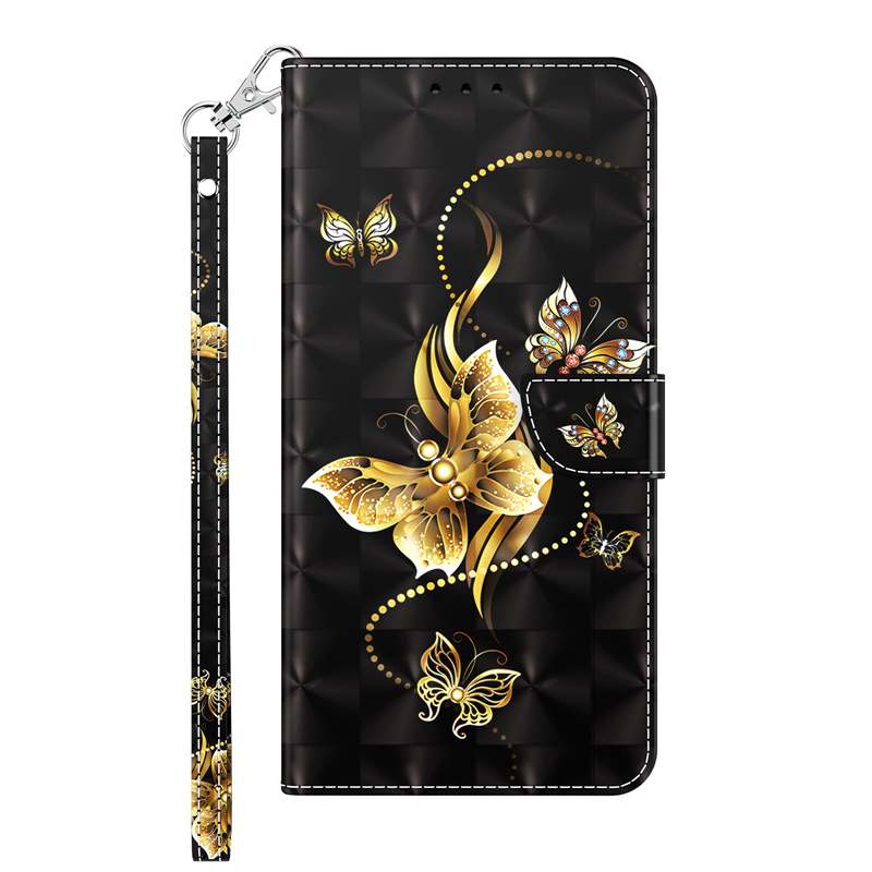 3D lederen portemonnee kisten voor iPhone 14 Pro Max 13 Mini 12 11 XR 8 7 6 Plus Fashion Print Flower Butterfly Rose Floral Cat Lover Lady Dreamcatcher ID Card Slot Holder Pakzak