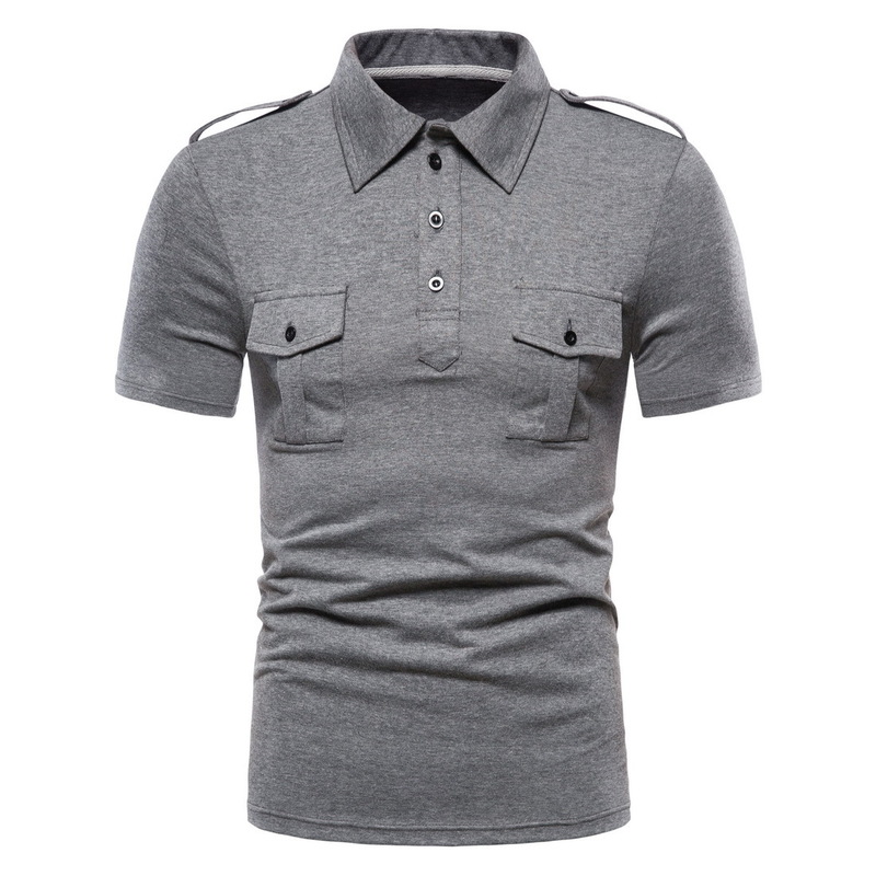 Polos para hombre men men brand casual solid color double polo polo homme Cargo Combat Training Рубашка поло для мужчин Летние вершины 220822