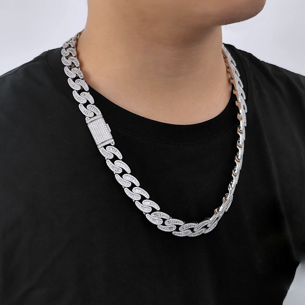 15mm Hip Hop T Zircon Cubique Tennis Chaîne Cubaine 18k Réel Plaqué Or Men039s Collier314T1967141