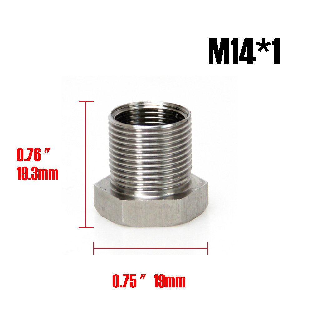 Stainless Steel Filter Thread Adapter 1/2-28 to 5/8-24 M14x1.5 x1 SS Solvent Trap Adapter For Napa 4003 Wix 24003