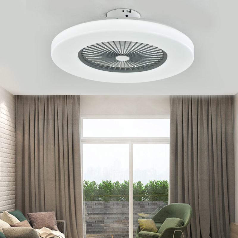 Ventilatori da soffitto camera da letto minimalista moderno con telecomando a lame in ABS a luce dimmerabile