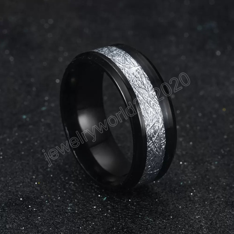 Herren-Edelstahl-Drachenring mit Inlay, rot, grün, schwarz, Karbonfaser-Ring, Ehering, Schmuck, Größe 6–13, Geschenk