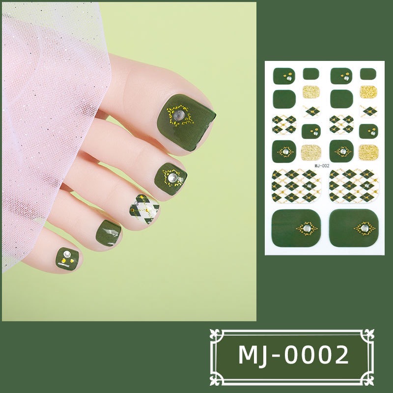Partihandel 22 tips Nagelklistermärken för fötter Hållbart gelmaterial Vattentät 3D UV Toenail -klistermärke