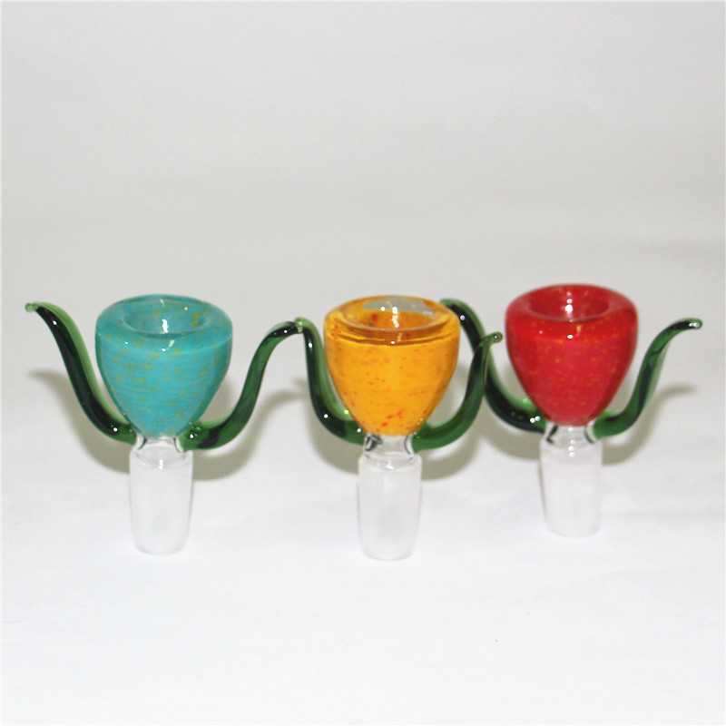 Narguilés colorés 14 mm, joint femelle, bol en verre pour pipe à fumer, barboteur en verre, collecteur de cendres, tuyaux à main en silicone