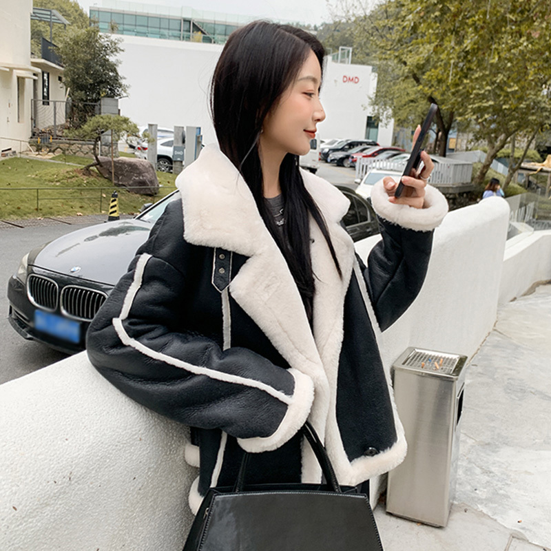 여자 진짜 시어링 코트 겨울 더블 페이스 램 모피 안감 두꺼운 코트 패션 진짜 양모 가죽 자켓 MH3899L 220822