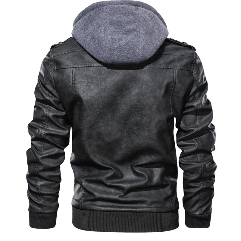 Casa de couro falsa de couro masculino Autumn Inverno de couro de couro masculino Jaqueta de motocicleta PU PU