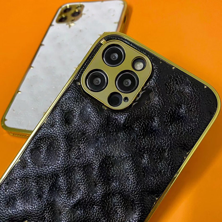 Designer mode mobiltelefonfodral metall dekorativt m￶nster t￤cker skyddsskal f￶r iPhone 14 14 plus 13 12 11 pro max xr xs 8 7