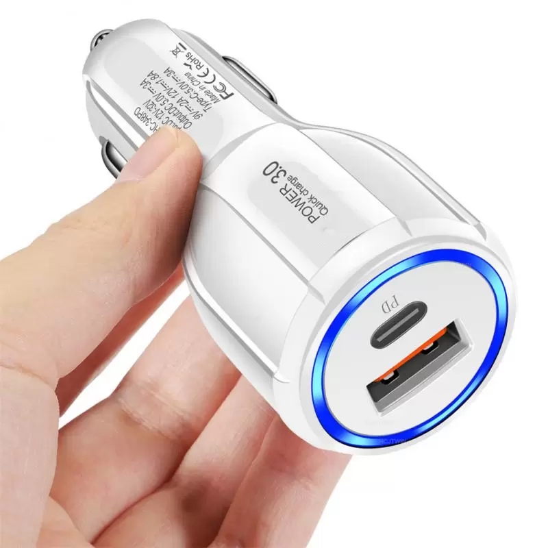 PD USB C Char Charger QC3.0 Auto Power Adapter Charge Type-C Ports Charger Fast Charger for iPhone 13 Pro Max 12 Samsung S20