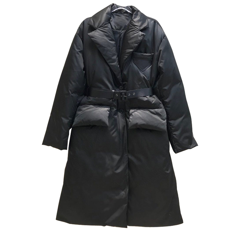 Style européen à manches longues Real Goose Down Jacket Mode Femme Puffy Down Veste Gros Pockets Casual Lady Down Coat 220822