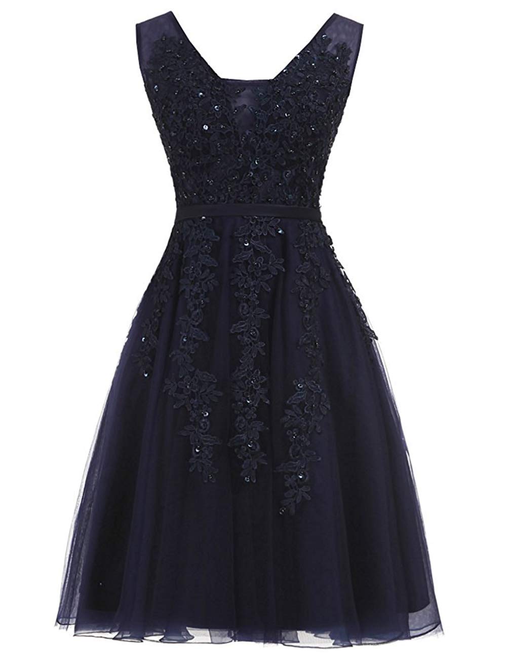 Lace kralen Homecoming-jurken Korte A-Line Mini Graudation Cocktail Prom Party Jurk A15