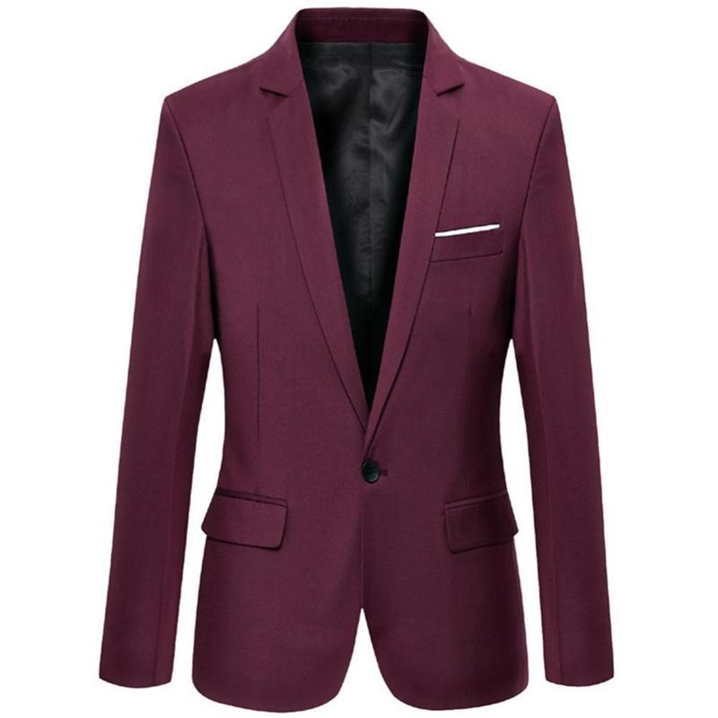 50 Men s Blazer Autumn Fashion Slim Business Formal Party Suit Long Sleeve Lapel Top Jacket Clothing 220822