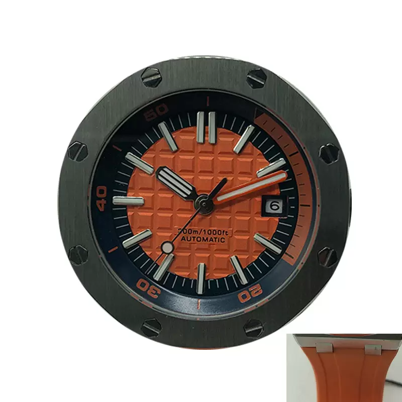 relógio mecânico automático masculino 41mm relógio de natação em aço inoxidável relógio luminoso de safira 2 placas pequenas/3 placas pequenas são movimento VK montre de luxe