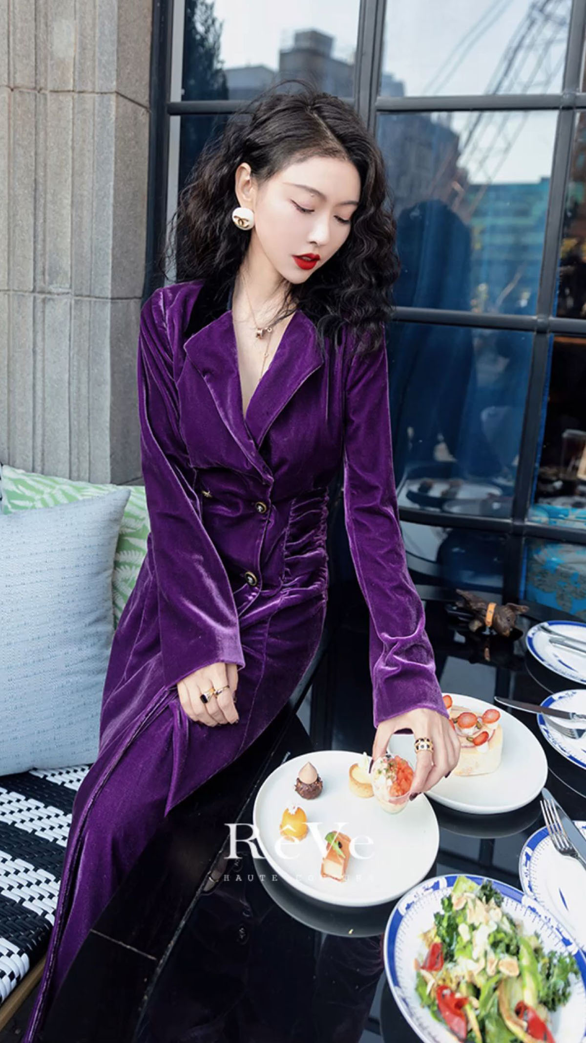 Purple Bride Suit Long Sleeve Slim Fit Bride Wedding Outfits Leisure Evening Party Wear