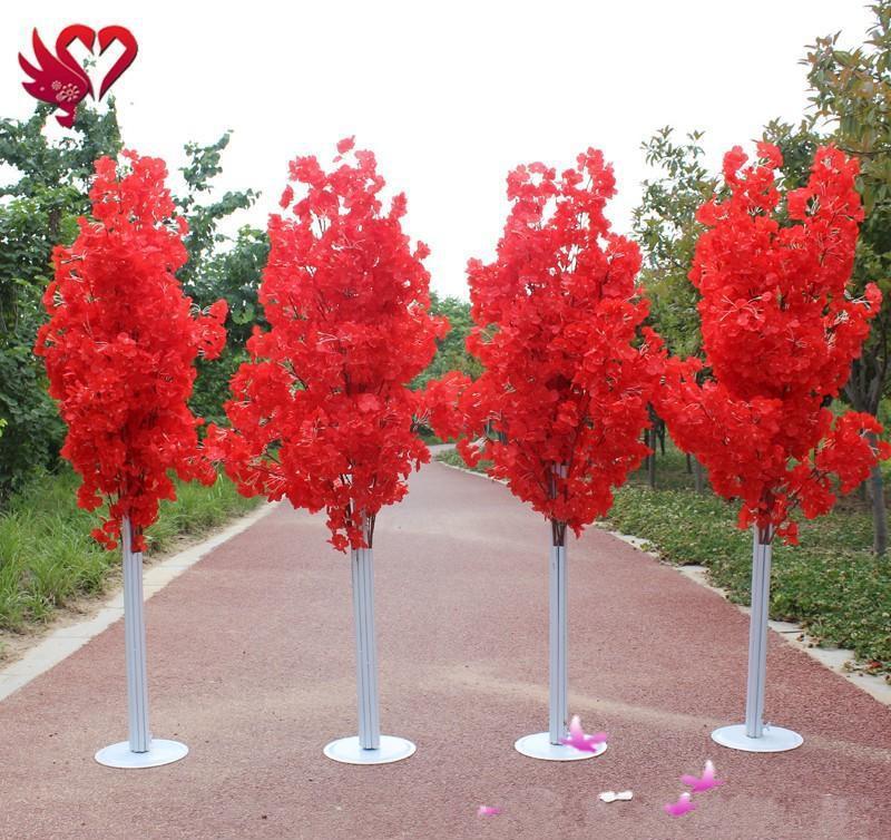 wedding party 5ft Tall slik Artificial Cherry Blossom Tree Roman Column Road Leads For Wedding party Mall Opened Props