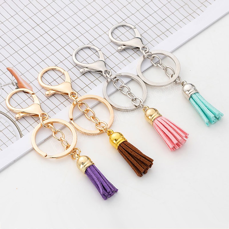 Luxe PU lederen kwastje sleutelhanger ring rand sleutelhangers sleutelhanger houder diy decoratie gordijntas tassel accessoires