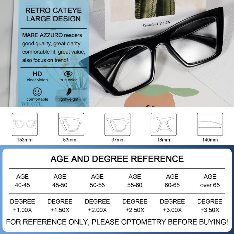 Sunglasses Cat Eye Reading Glasses Women Clear Lens Eyewear Presbyopia Oversized Female Reader Glasses1 1 5 1 75 2 2 5Sunglasses S192D