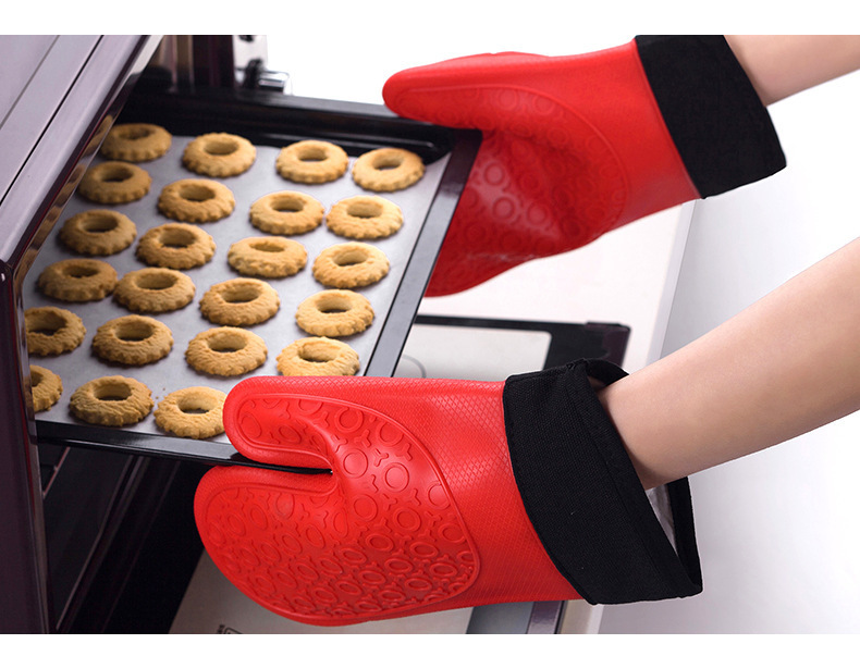 Силиконовые сжисские перчатки Приготовление барбекю Ганта Силиконовые кухонные микроволновые перчатки перчатки Домашние теплостойкие перчатки 220822
