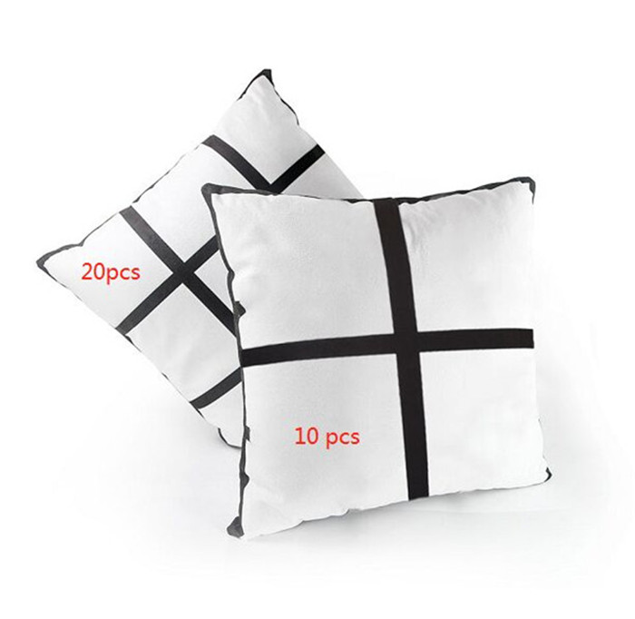 Local Warehouse DIY Sublimation 9 panels pillow case cover Single side Heat press Blank Cushion Cover Throw sofa pillowcases