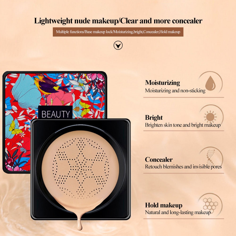 Pó Facial Magic Foundation Mushroom Head Air Cushion CC Cream À Prova D' Água Brighten Base Maquilhagem Cosméticos Coreanos