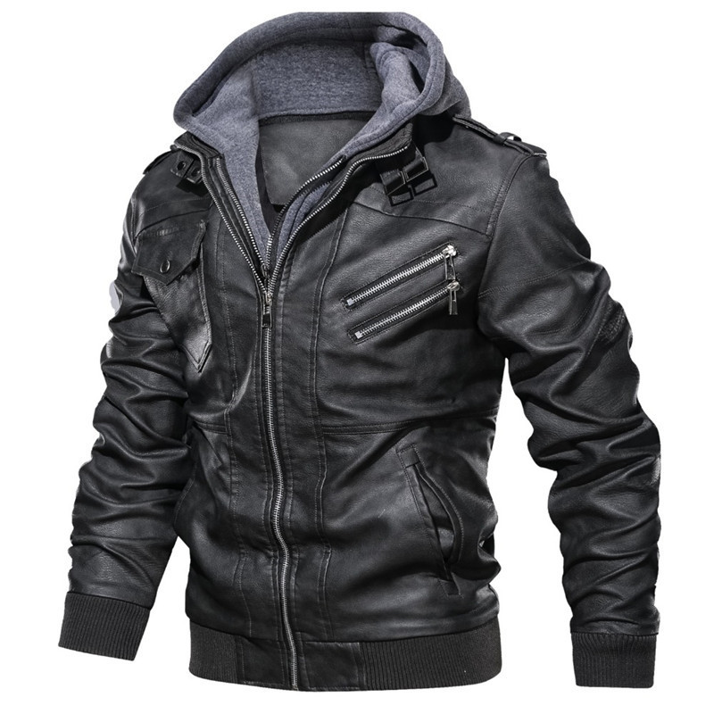 Casa de couro falsa de couro masculino Autumn Inverno de couro de couro masculino Jaqueta de motocicleta PU PU