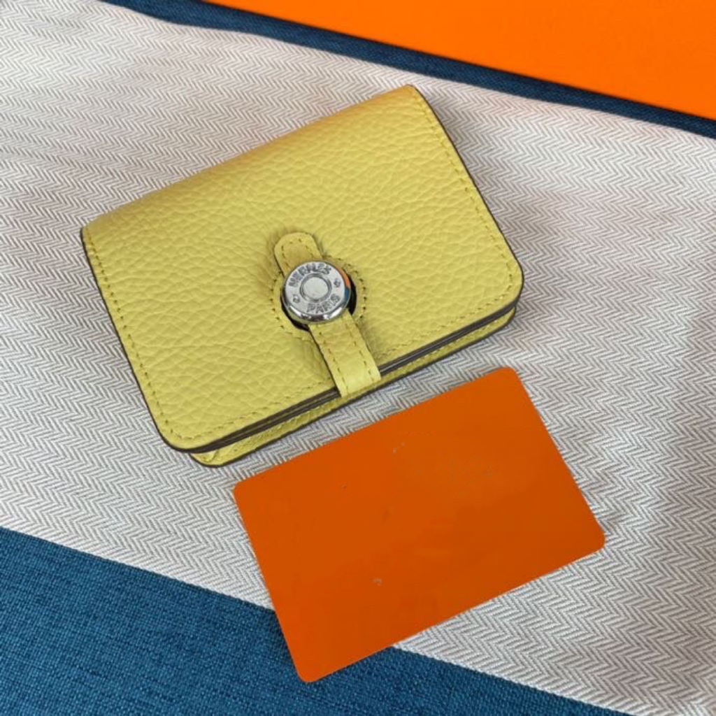 Lychee Pattern Calfskin Wallets Unisex Silver Buckle Card Holders Soft Multi-card Portable Coin Purses Women Men Mini Clutch Bags Luxury Brand Ladies Storage Wallet