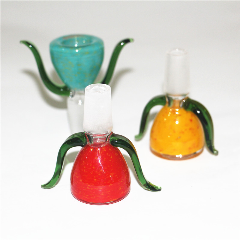 Narguilés colorés 14 mm, joint femelle, bol en verre pour pipe à fumer, barboteur en verre, collecteur de cendres, tuyaux à main en silicone