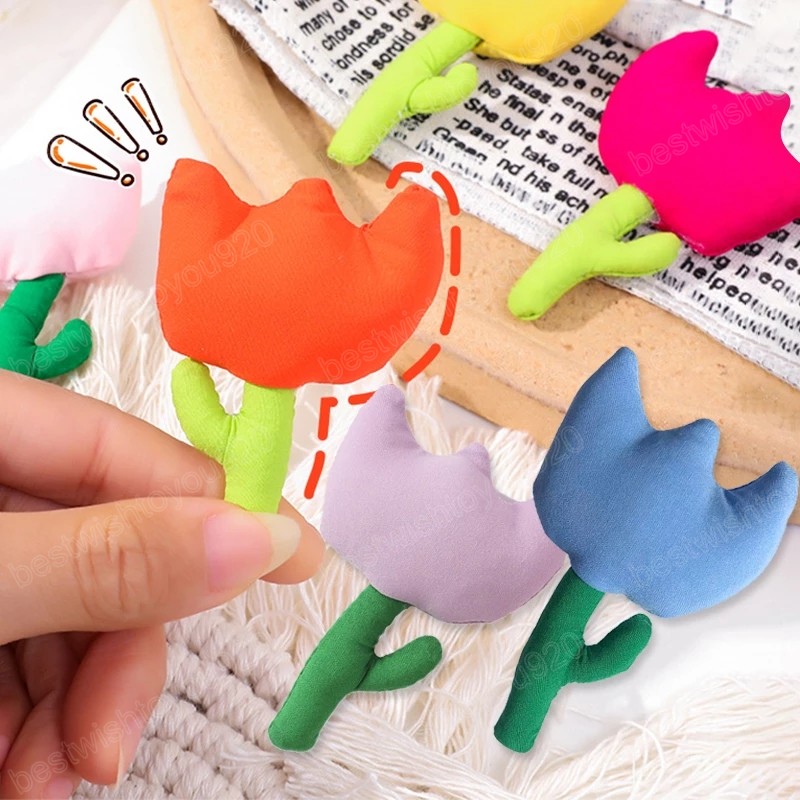 Cute Cloth Fabric Flower Brooches Women Girls Sweet Tulip Flower Brooch Pins Party Clothes