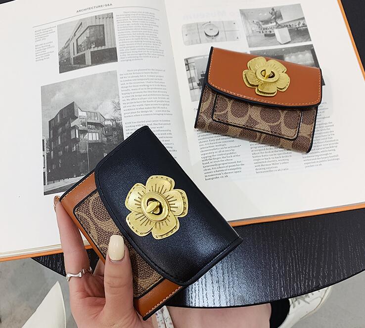Designer Women print Long wallets Card Holders fashion Vintage lady short Clutch wallet