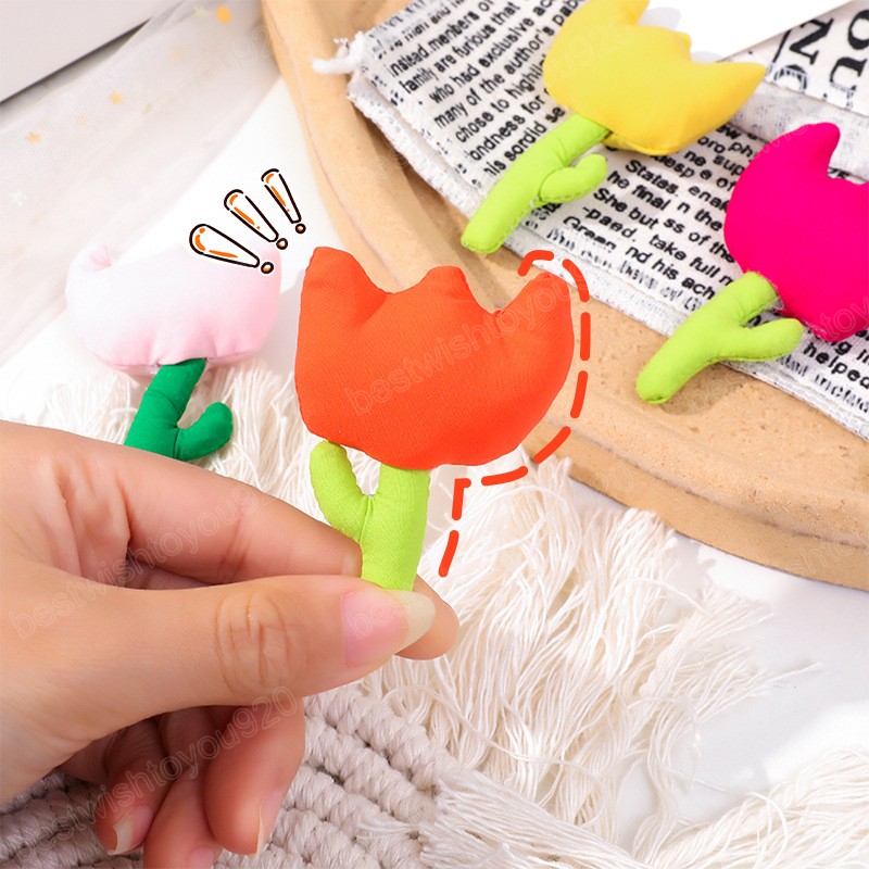 Cute Cloth Fabric Flower Brooches Women Girls Sweet Tulip Flower Brooch Pins Party Clothes