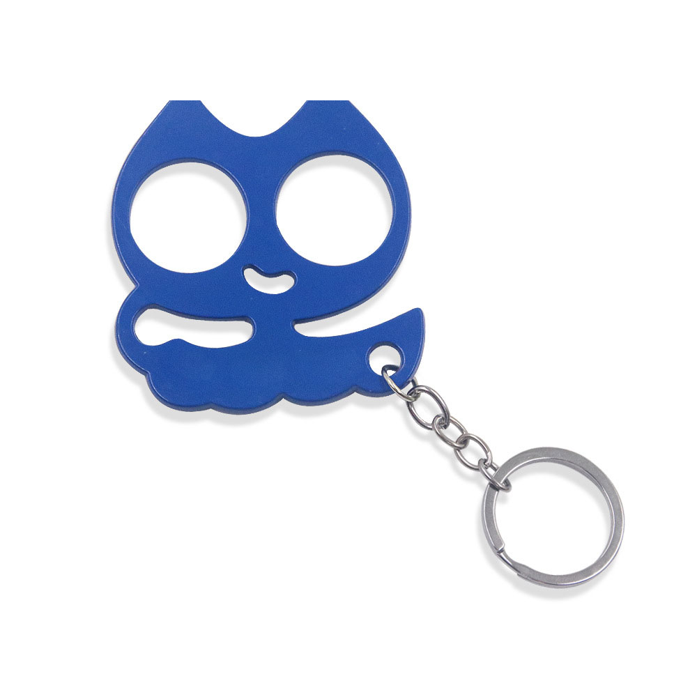حزب مفتاح Keychain Smile Cat Finger Tiger Set Buckle Defense Self-Defense Key Phone Pendant
