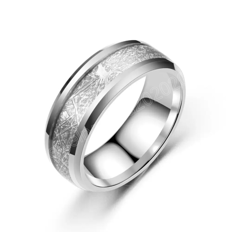 Anillo de dragón de acero inoxidable para hombre, anillo de fibra de carbono rojo, verde y negro, anillo de boda, joyería, tamaño 6-13, regalo