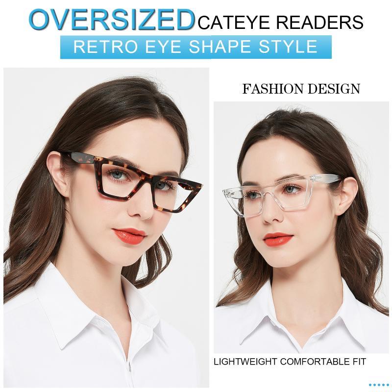 Okulary przeciwsłoneczne Cat Oko czytanie okularów Kobiety przezroczyste obiektywy Presbyopia Ogólna czytnik czytnika 1 1 5 1 75 2 2 5Sunglasses S276f