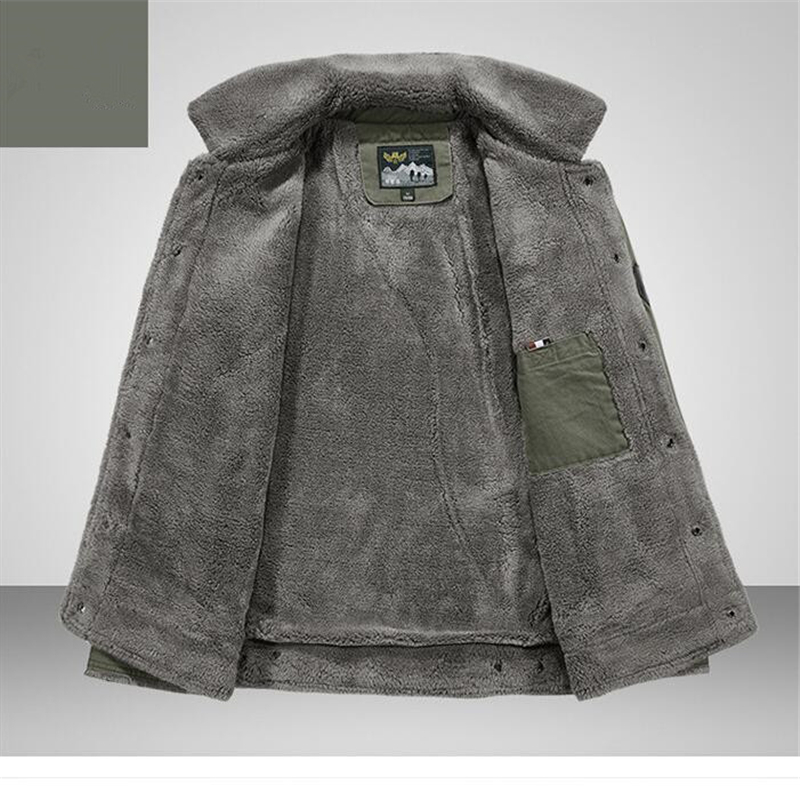 Automne hiver épais chaud veste hommes décontracté col de fourrure velours Parkas manteaux vêtements d'extérieur Bomber pilote polaire veste mâle 220822