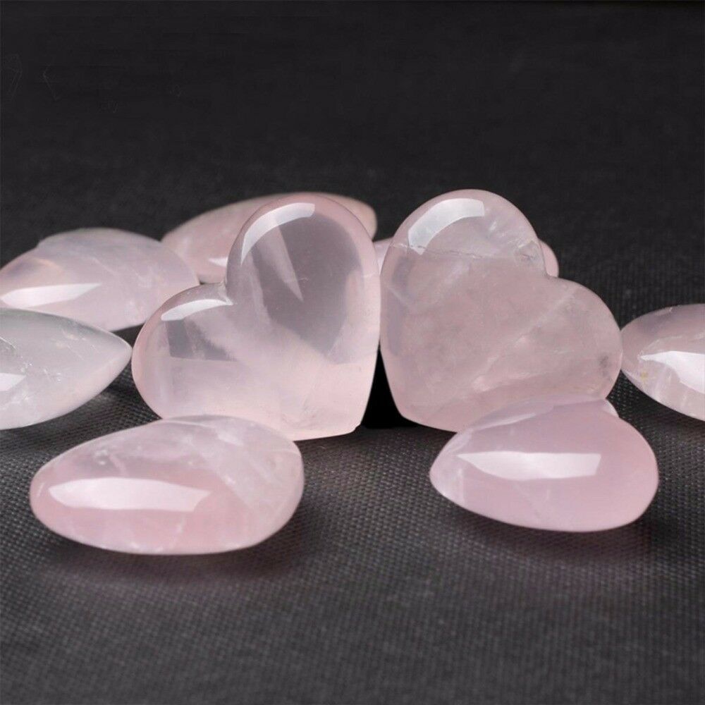 20mm natürliche rosa Rosenquarz Stein Kristall Herz Ornament Chakra Heilung Reiki Perlen für Schmuck machen DIY Geschenk Dekoration