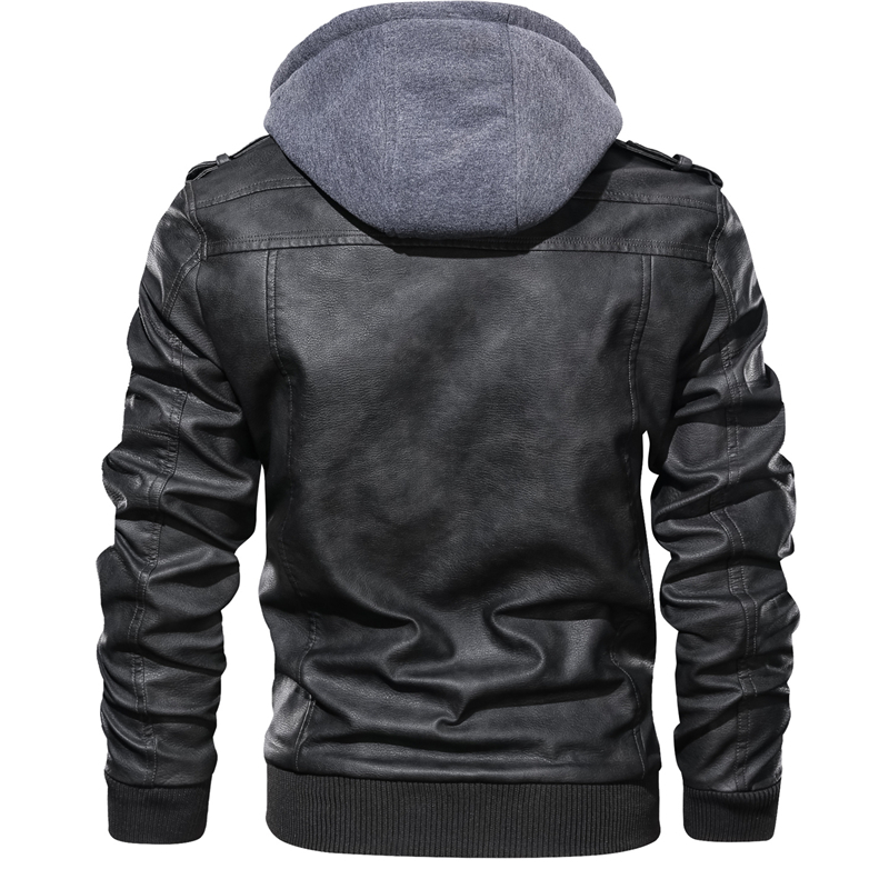 Giacca da moto in pelle da uomo Autunno Inverno Moda Giacca a vento Homme Capispalla con cappuccio Caldo Biker PU Giubbotti Taglia EU 3XL 220822